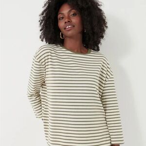 Tuckernuck Olive and Cream Striped Long Sleeve Top